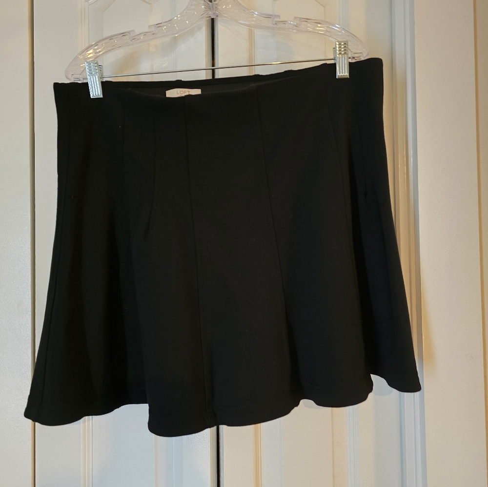 LOFT Ponte Seamed Mini Skirt Black